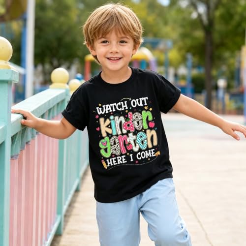 Image of Rollin Into Kindergarten Shirt Boys Girls First Day of Kindergarten T Shirts Little Kids Tee Top