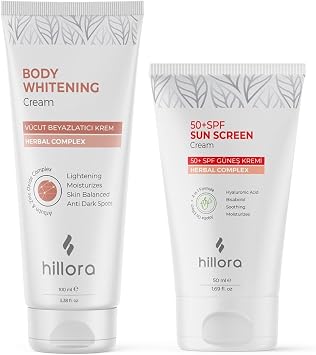 V cut Beyazlat c  Krem + Hillora G ne  Kremi 50 SPF