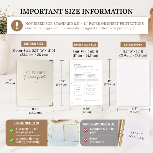 Image of Bloom & Haven Recipe Book to Write in Your Own Recipes | Waterproof Recipe Book | Beautiful Blank Cookbook to Organize Your Recipes | Perfect Family Recipe Journal (Beige)