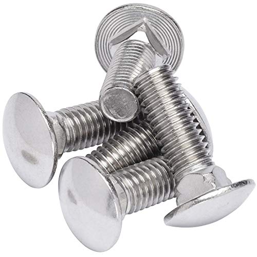 Image of 10Sets M8-1.25 25mm 304 Stainless Steel Carriage Bolts, Nuts, Flat Washers Kits, Plain Finish