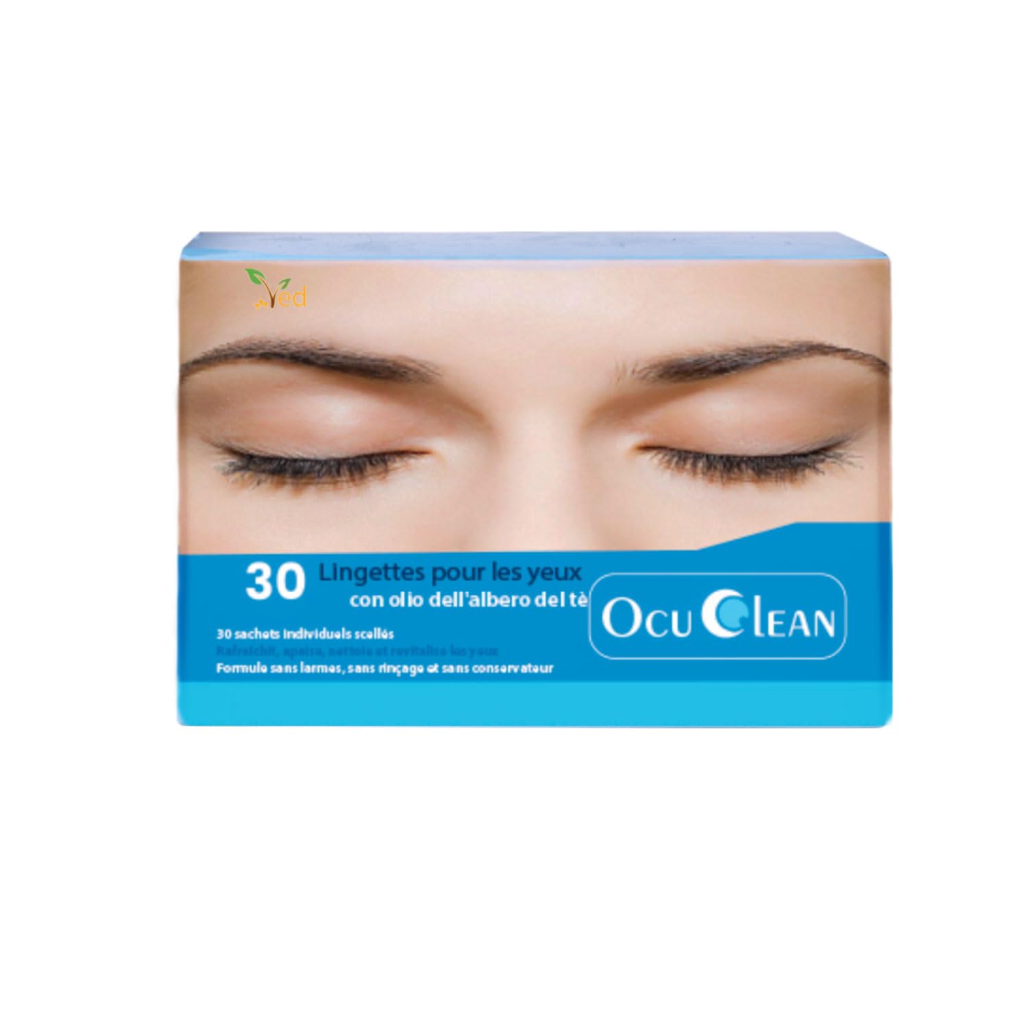 Ved lingettes pour les paupières pour le traitement périoculaire chez les adultes et les enfants. Lot de 30 lingettes stériles pré-humidifiées (LOT DE 2)