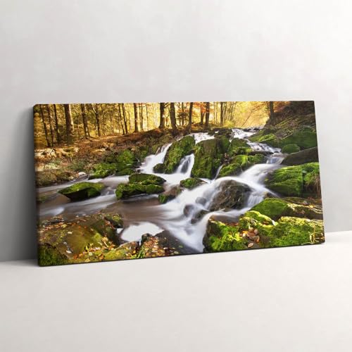 Peinture murale forêt d'automne Wallfluent pour salon chaleureux 100x50cm