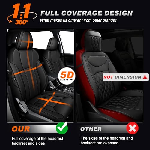 Image of IKABEVEM Seat Covers for Subaru Crosstrek 2018-2023 Custom Fit Full Set | Faux Leather comfort, Breathable, Waterproof, Airbag Compatible, upgrade seat Covers, Pet-friendly, Upgrade the interior