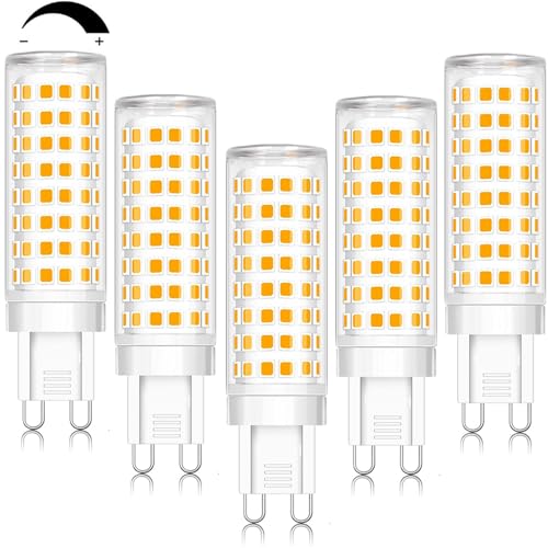 ZYGODLUK 10W Dimmbar G9 LED Lampe Warmweiß 2700K LED Leuchtmittel Entspricht 100W Halogenlampe Kein Flackern 360Weitwinkel AC 220-240V Enegiesparende G9 Lampen 5er Pack