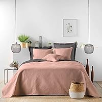 douceur d'intérieur, Sprei (180 x 220 cm) Fiby Terracotta, Polykatoen Jacquard
