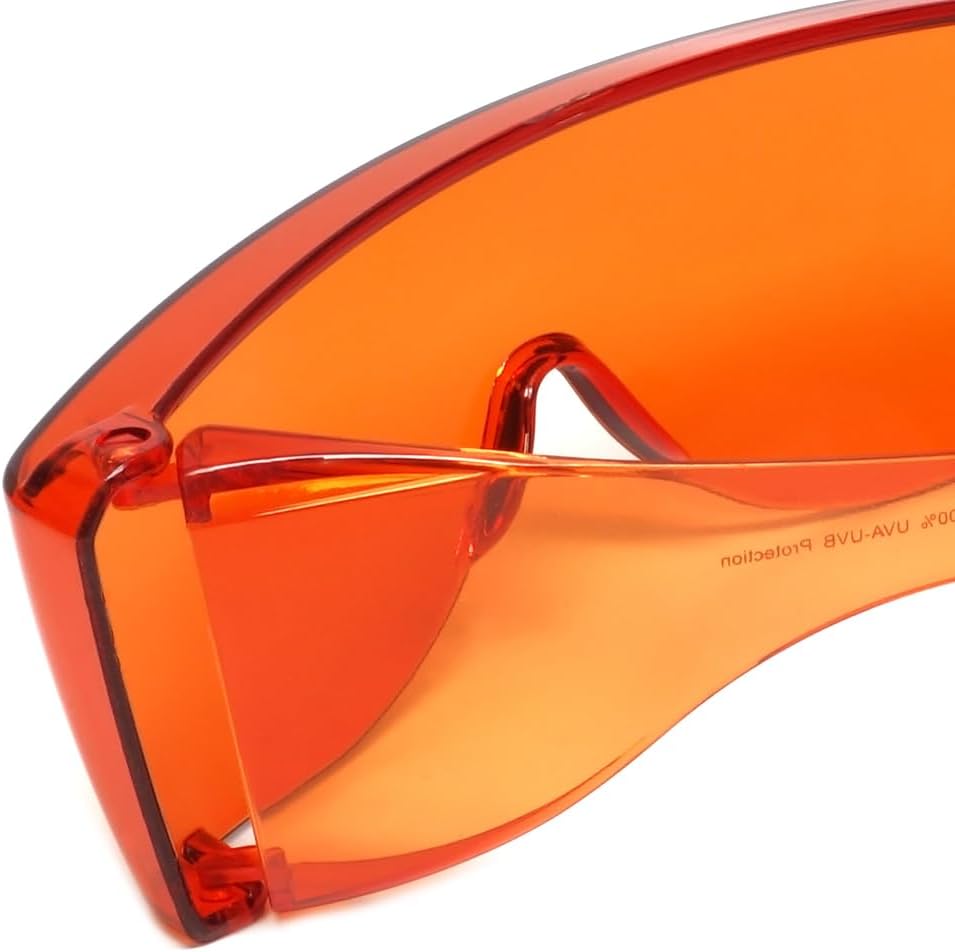 Calabria Orange Fitover Dental Safety Glasses Protection for Teeth Whitening LED Light Eye Shield Blue/Red Light Goggles