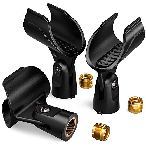 Moukey Universal Microphone Mic Clip Holder for Mic Stand with 5/8