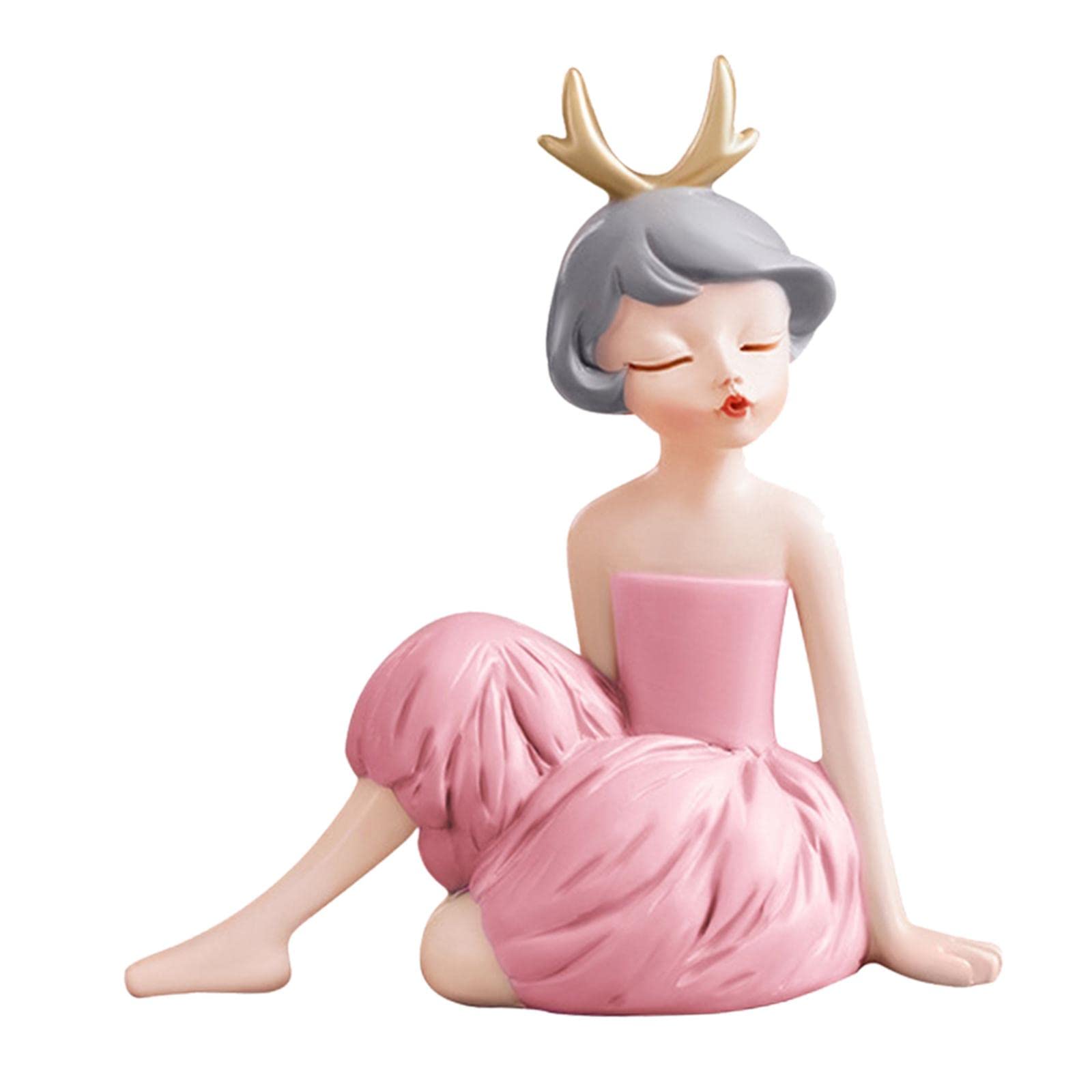 perfk Decorative Girl Statue, Desk Collectible Resin Craft Art Figurine Maiden Sculpture for Decoration Home Bookshelf Entryway Window, StyleG