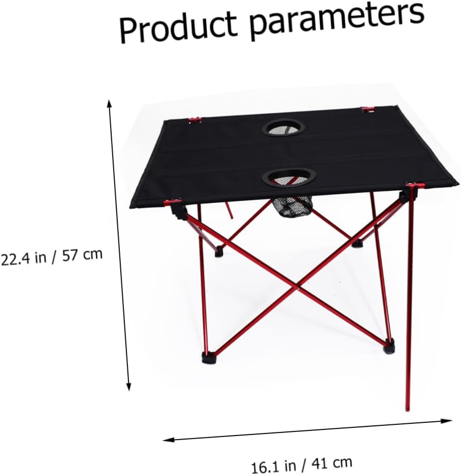 Cabilock Portable Aluminum Folding Camp Table Lightweight Red Folding Picnic Table for Outdoor Beach Camping and Party Use