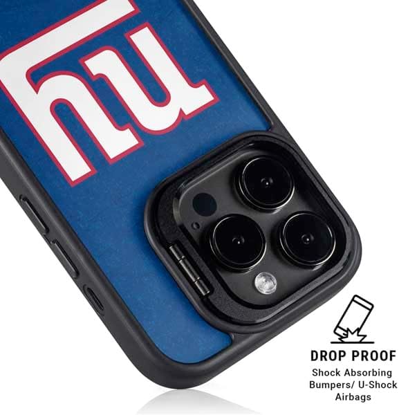 Skinit Kickstand Phone Case Compatible with iPhone 16 Pro - Officially Licensed NFL New York Giants Distressed Design