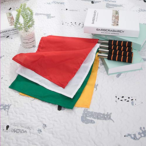 SEWACC 4 Pcs Referee Flag Stainless Flag with Sponge Handle Red for Soccer Volleyball Football Competition Supplies (Yellow, Red, Green, White) - Thumbnail 4