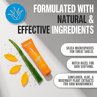 Carpe No-Sweat Face - (Pack of 2) Helps Keep Your Face, Forehead, and Scalp Dry - Sweat Absorbing Gelled Lotion - Plus Oily Face Control - With Silica Microspheres and Jojoba Esters