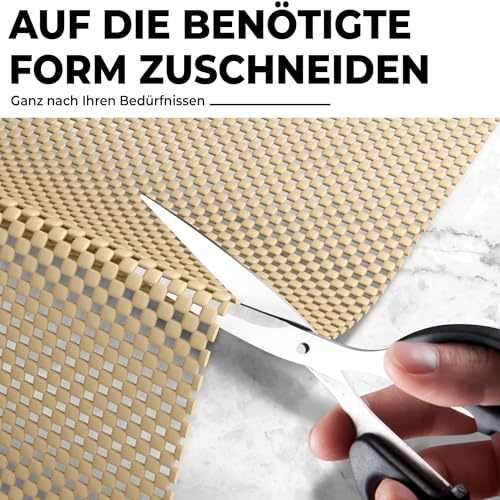 DIY Doctor Anti-Rutsch Unterlagenrollen (2er Pack) – 190 x 30cm – Rutschfestes Gummi-Material für Teppiche, Läufer & Laminatböden – Schubladeneinlage – Karamell