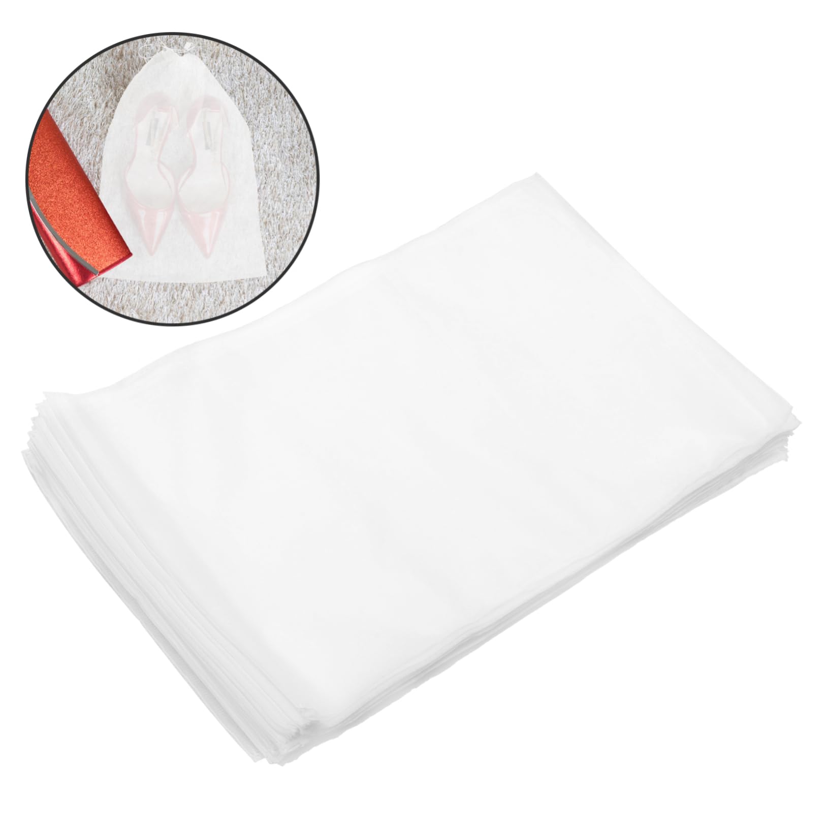 Healvian 50 Sacchetti per Scarpe da Viaggio Non Tessuto Coulisse Chiusura, Sacchetti Antipolvere e Anti Ingiallimento per Scarpe da Danza e Stivaletti, Uso Casa e Viaggio
