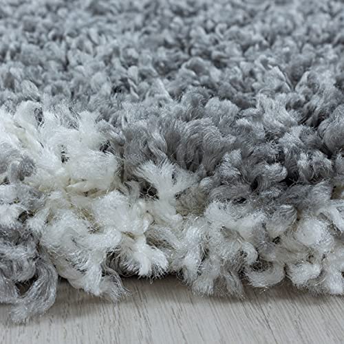 Tapis design à poils longs jacquard gris 240 x 340 cm - 6
