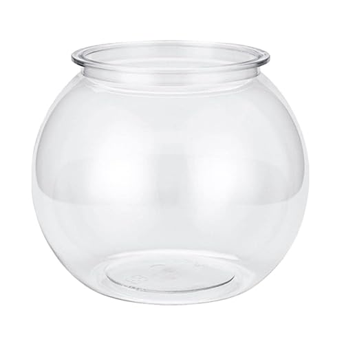 Goldfish Bowl - Cuencos de plástico transparente para pecera, pequeño acuario transparente, redondo, maceta…