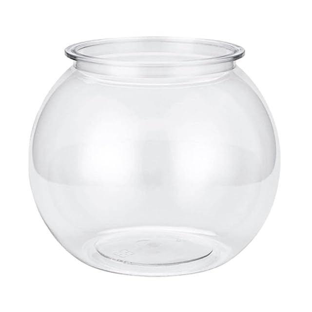 Goldfish Bowl - Cuencos de plástico transparente para pecera, pequeño acuario transparente, redondo, maceta…
