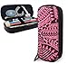 Produktbild Federmäppchen Pink Black Pattern Cute Pen Pencil Case Leather Pouch Bag Pencil Case with Double Zipper Holder Box for Girls Boys Adults