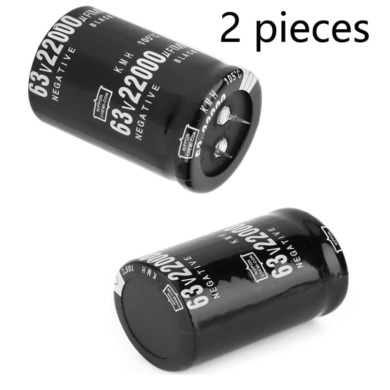 2× Aluminum Electrolytic Capacitors 63V 22000UF 105 Standard (SN) Terminals 35x50mm Amplifier Audio Capacitors