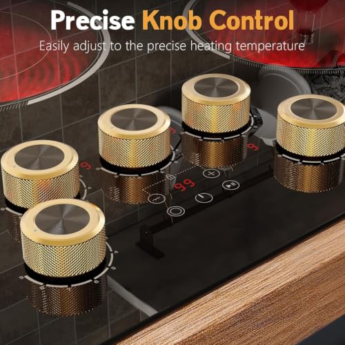 Image of 30 Inch Electric Cooktop, 5 Burner Ceramic, 220-240V Hardwired, No Plug