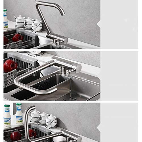 Grifo de cocina para ventana interior abatible y plegable de acero LWX caliente y frío 3