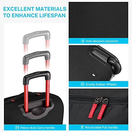 Gonex Rolling Duffle Bag with Wheels, 50L Travel Carry On Wheeled Duffel Luggage with Rollers 22 Inch, Black