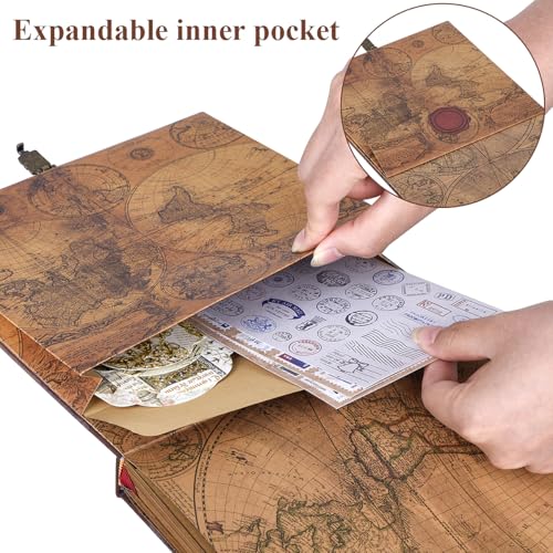 Our-Adventure-Book-Scrapbook-Photo-Album-Travel-Journal-Book-Retro-Style-Embossed-Cover-Photo-Book-Kit-For-Couples-Memory-Book-For-Anniversary-WeddingValentines-Day-Gifts-Travel-Diary