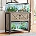 DWVO Heavy Duty Metal Aquarium Stand with Power Outlets, Cabinet for Fish Tank Accessories Storage - Suitable for 40-50 Gallon Fish Tank Stand, Turtle, Reptile Terrarium, 660LBS Capacity, Grey