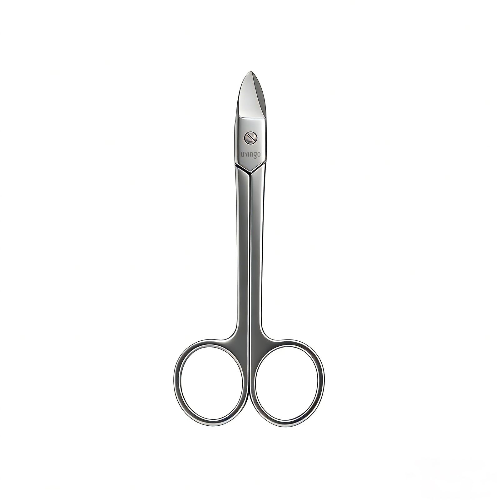 LIVINGO Professional Sharp Nail Clippers - 108mm Heavy Duty Small Eyebrow Cutting Scissors, Stainless Steel Blade and Long Handle, Manicure Pedicure Grooming Tool for Men and Women, Thick and Ingrown 