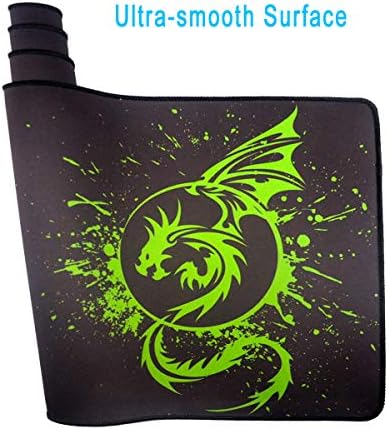 Gaming Mouse Pad,Large Extended Non-Slip Mousepad with Rubber Base and Stitched Edges,Smooth Surface Waterproof Speed Gamer Mouse Mat for Gaming, Macbook, PC, Laptop, Desk 31.5 X 11.8 Inch (Green)