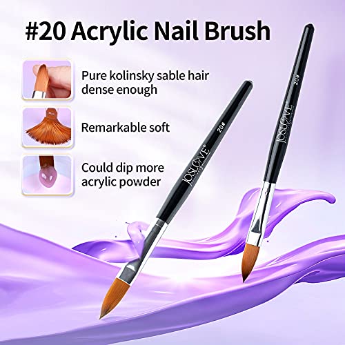 Joslove Monomer Acrylic Nail Liquid Monomer Acrylic Liquid Monomer For Acrylic Nail Kit Acrylic Powder Professional Acrylic Nail System Nail Extension Mma-Free (Monomer 5Oz & Acrylic Nail Brush) #TOP3