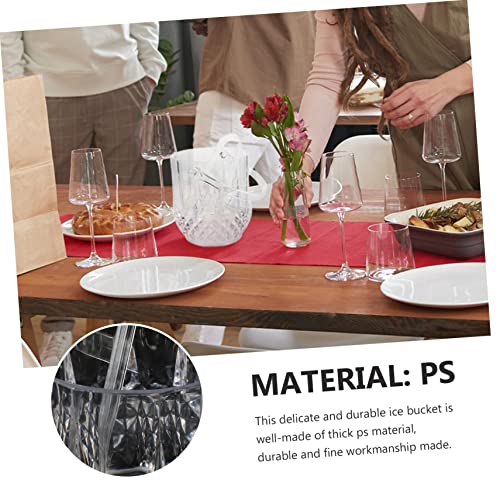 UPKOCH 4 Conjuntos De Balde De Gelo Transparente Pinças De Gelo Recipiente De Plástico Transparente