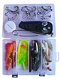 Ein Super Geschenk für Angler, Mann, Frau, Kind, Freund und Freundin! Viele der Gummiköder sind mit Fischöl geflavert, perfekt geeignet zum Dropshot angeln, Jiggen und am Texas Rig oder Carolina Rig zu führen.