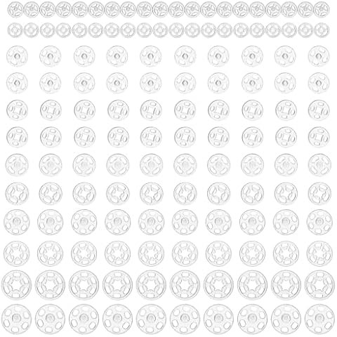 AOZUO 140 Sets Transparent Snap Fasteners Cover