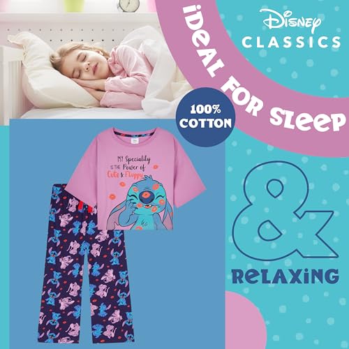 Disney Stitch and Moana Girls Pajama Set Soft 2 Piece Kids Sleepwear Stitch Pajamas Cute Gifts for Girls3