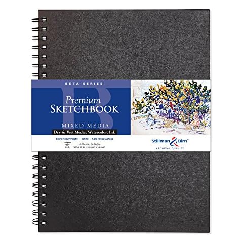 Stillman & Birn Beta Series Wirebound Sketchbook, 9" x 12", 270 gsm (Extra Heavyweight), White Paper, Cold Press Surface Cover