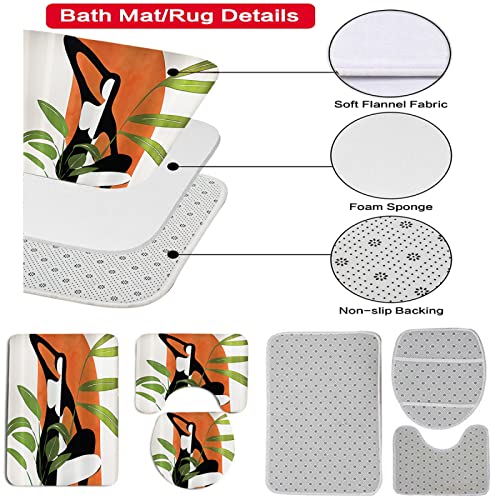 3-teilig Badematten Set, 3D Digitaldruck Figuren Badteppich Sets rutschfest Badvorleger Grau Waschbar U-Förmiger… – Bild 3