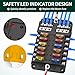 DaierTek 12 Way Fuse Block, 12 Volt Blade Fuse Block with LED Indicator 12 Circuit Fuse Box 12V ATO/ATC Marine Fuse Panel 24V with Waterproof Cover Fuse Terminals for Automotive Boat Car RV
