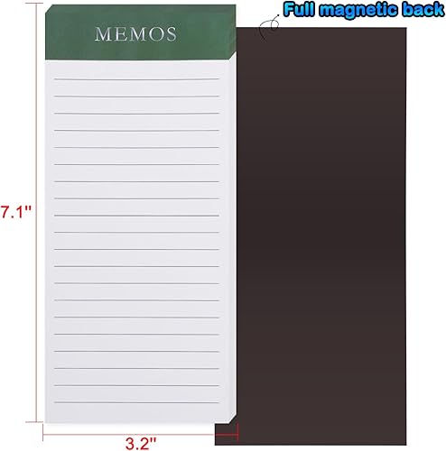 Miniatura 17 de Paquete de 4 blocs de notas magnéticos para refrigerador, lista de comestibles, almohadilla magnética grande para refrigerador, diseño trasero