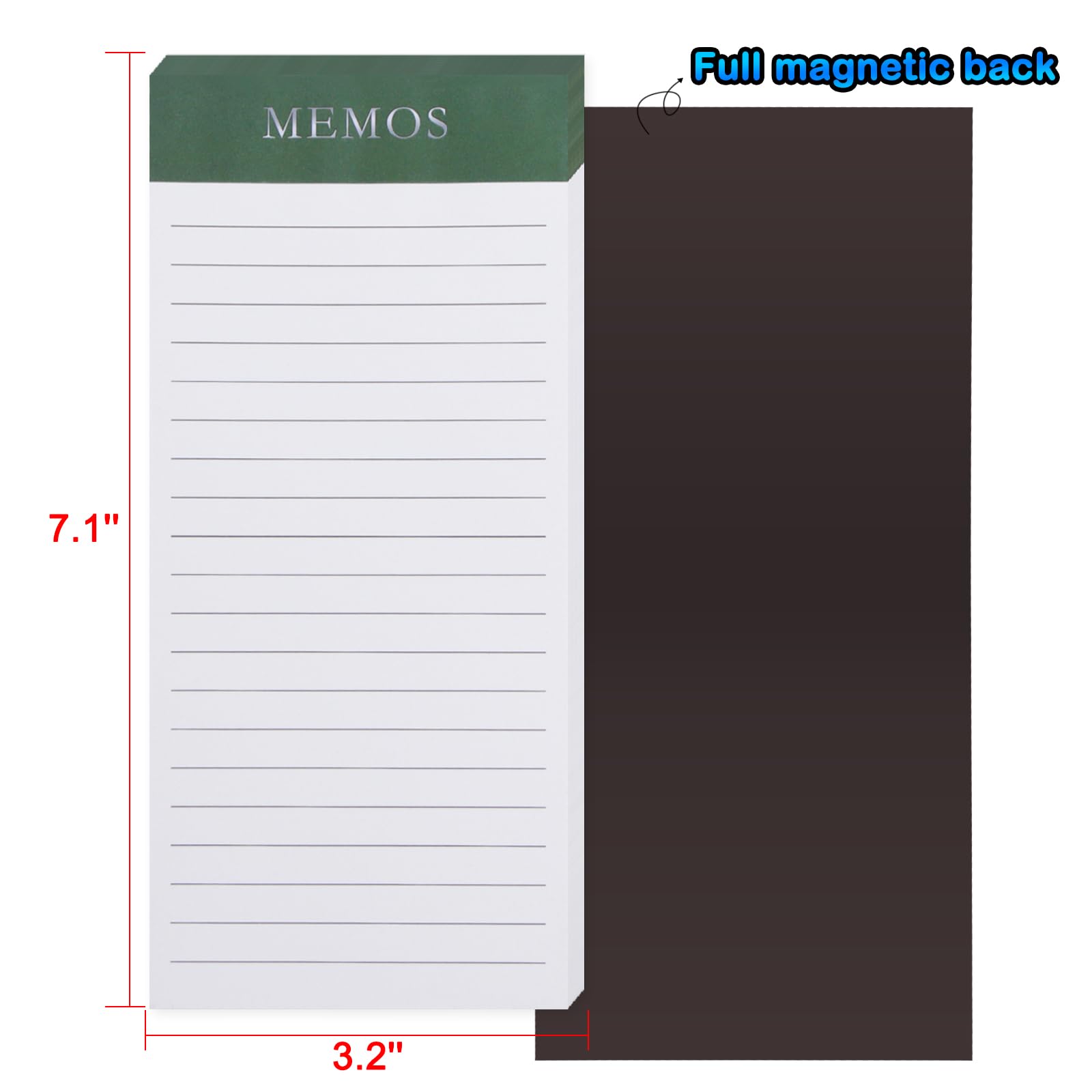 FLIPPED Magnetische Notizblöcke für Kühlschrank, Notizblock für Kühlschrank, Einkaufsliste, Vollmagnet auf der Rückseite, Magnet-Notizblöcke für Einkaufsliste, Einkaufsliste, Minimalismus, 8 Stück