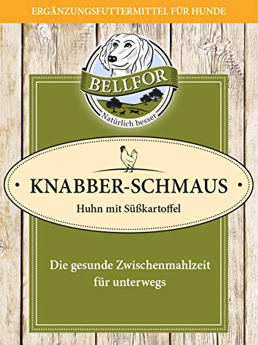 Bellfor Knabber-Schmaus Hundekekse mit frischem Hühnerfleisch – 100 g. Getreidefreie Hundeleckerlis ohne Zucker, leicht verdaulich für Sensible Hunde. Snacks für das Hundetraining