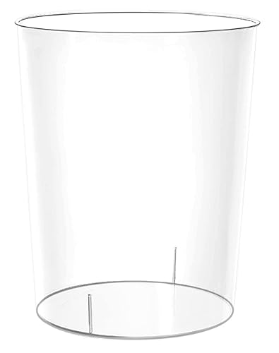 Contenedor de basura pequeño transparente de 15 galones de plástico para baño cocina oficina dormitorio hogar y dormitorio 15 galones transparente