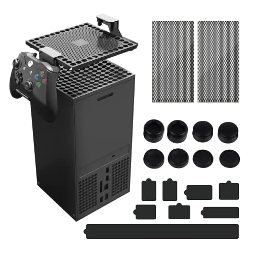 Review de Cubiertas precios - cinco favoritos. 23 AOLION - Funda de filtro de polvo para Xbox Series X, accesorios Xbox Series X, 21 accesorios Xbox con 1 cubierta de filtro de polvo superior, 2 soportes, 2 fundas de filtro de...