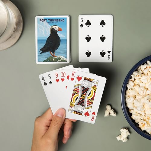 Baraja de cartas Póker Puffin on a Rock 52 cartas miniatura 2