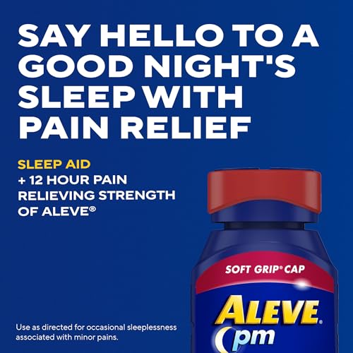 Image of Aleve PM Sleep Aid Plus Pain Reliever Caplets, Naproxen Sodium & Diphenhydramine HCl, Nighttime, 120 Count