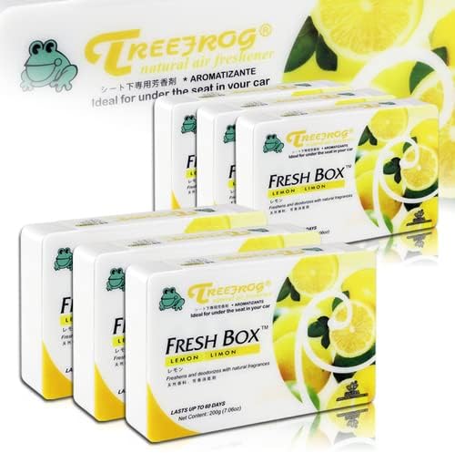 6 Pack Lemon Limon Tree Frog Natural Extreme Car Scent Air Freshener Fresh Box