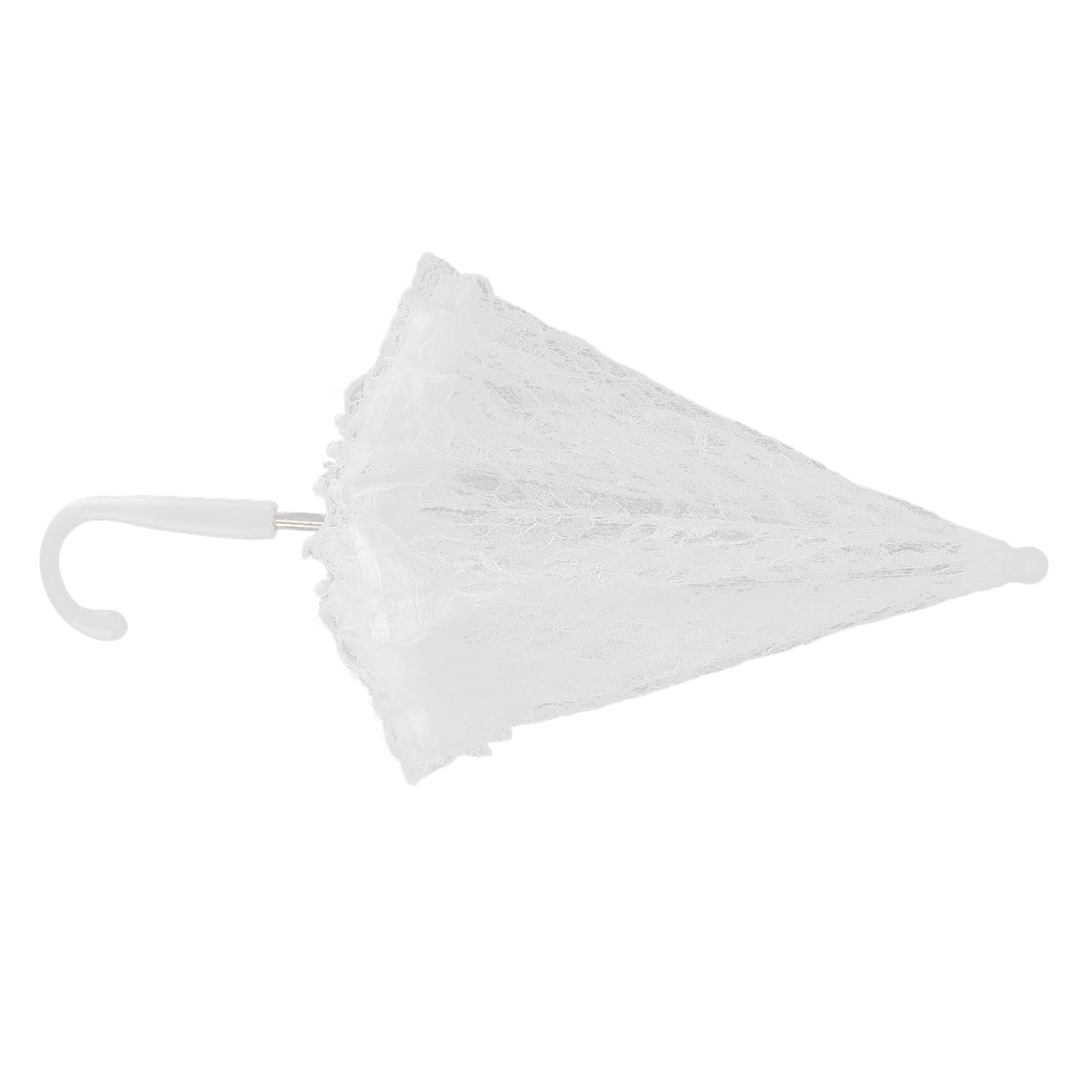 KetsicartWedding Umbrella, Lightweight White Lace Umbrella Comfortable Grip Exquisite for Stage Performance for Female for Dance Decoration