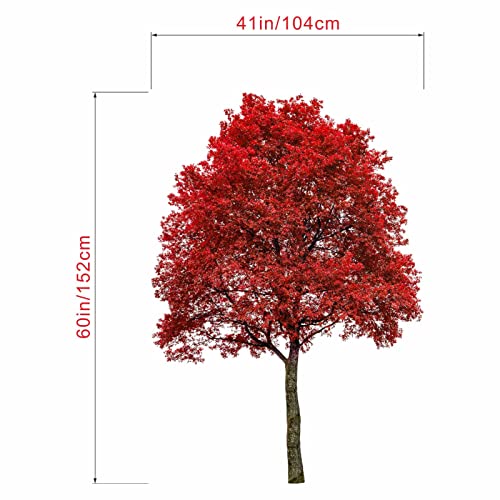Pinkeleph® Large Red Oak Tree Wall Stickers - Nature Plant Tree Leaves Bedroom Living Room Wall Decals - Home Sofa Backdrop Tv Family Wall Decor (Xl, H: 60 Inches) #TOP3