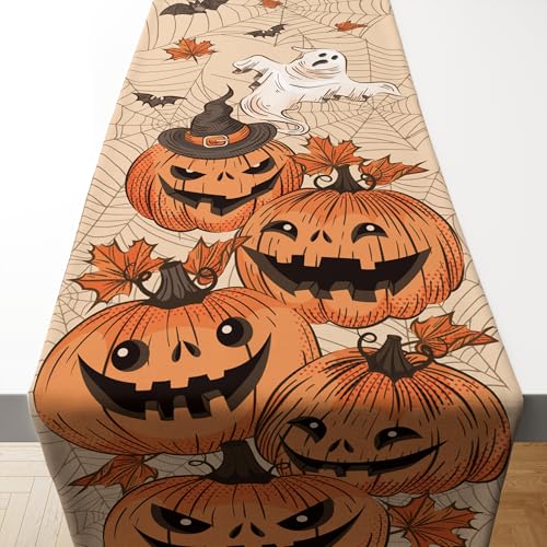 OHOME Halloween Decor Indoor - Linen Table Runner Indoor Outdoor -...