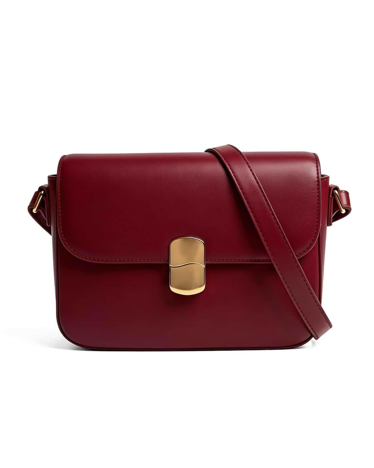 Apryl Crossbody Bags for Women - Small Shoulder Purse w Front Flap Soft Vegan Leather, Trendy, Cute, Minimialist Structured Handbag for Everyday, with Adjustable Strap